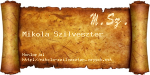 Mikola Szilveszter névjegykártya