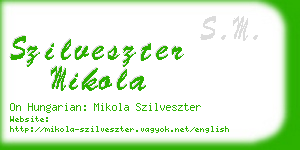 szilveszter mikola business card
